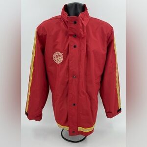 Schwan’s Ice Cream Red Uniform Jacket Reflective Double‎ Zip Men’s Lg **READ**